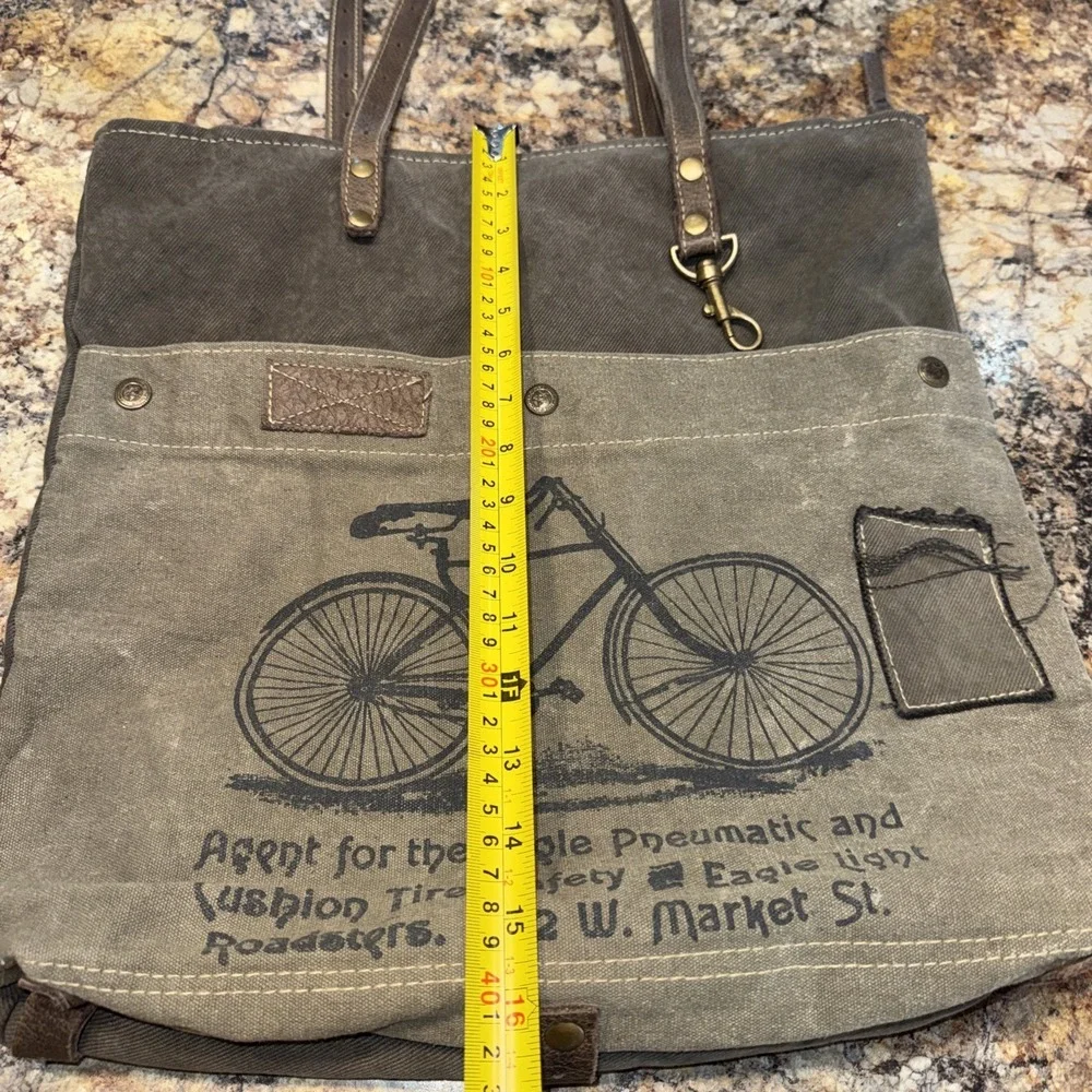 Myra‎ Bags Womens Vtg Look Bicycle Upcycled Materials Tote Bag Purse